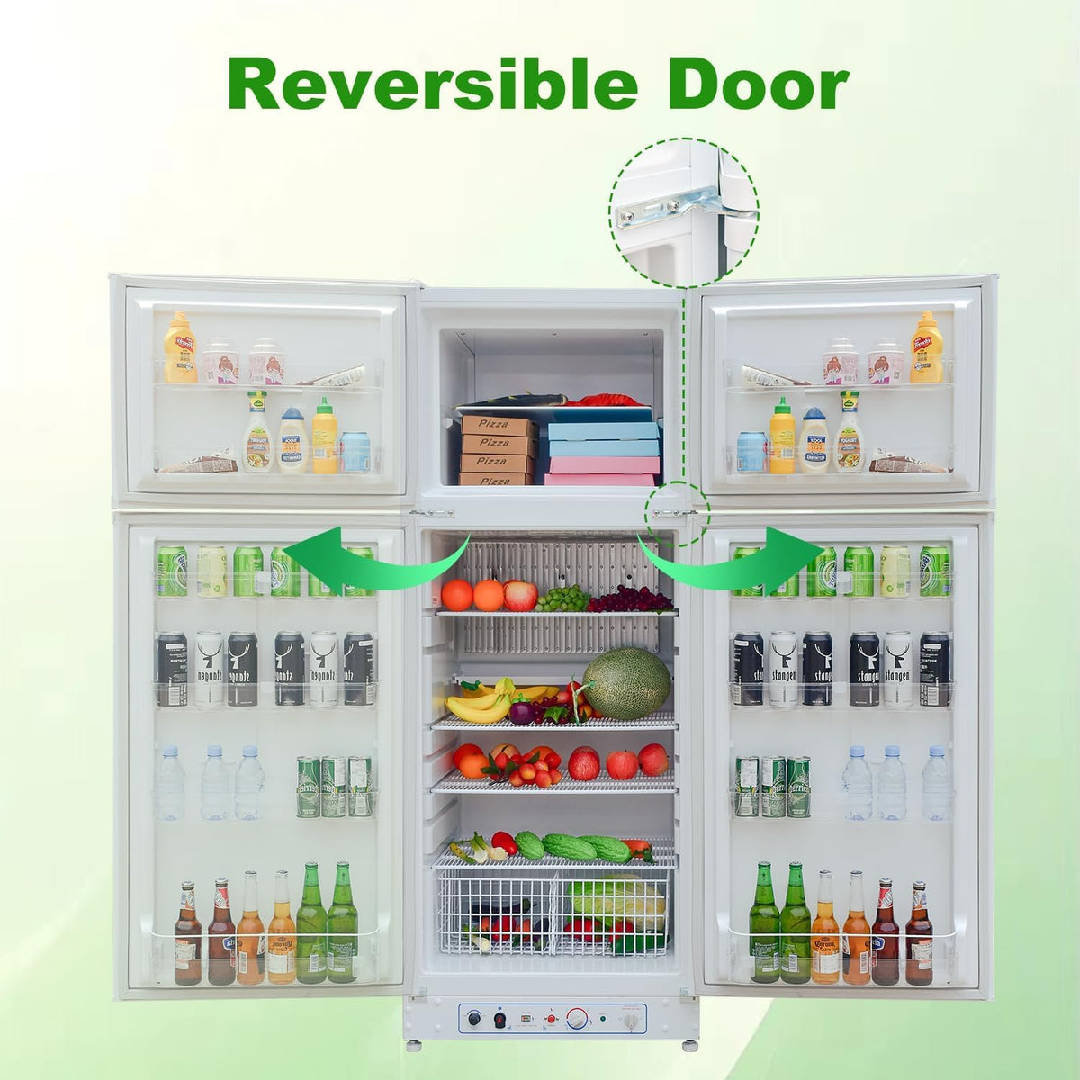 SMETA Nevera Gas con Congelador, 265L (203L+62L), 220V, Refrigerador Congelador Combinado, Refrigerador Camping Gas para Autocaravana, Garaje, Caravana, Home, Blanco