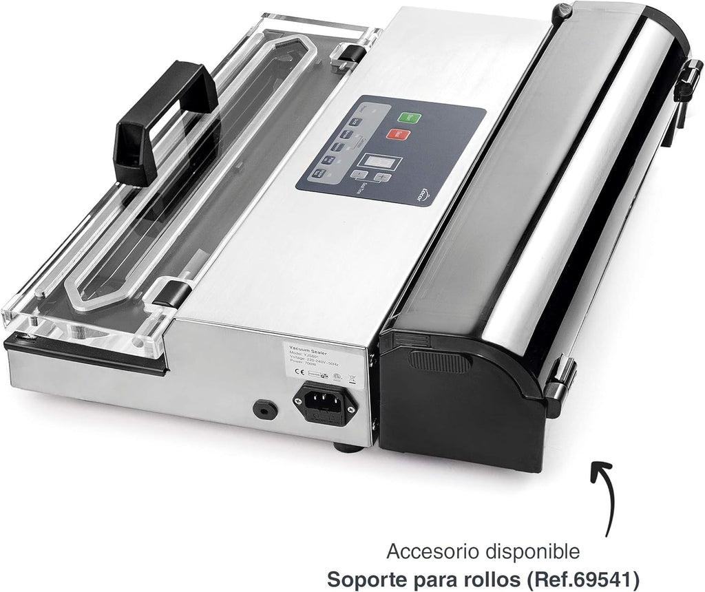 Lacor - 69540 - Vakuumiergerät, Folienschweißgerät, Lebensmittelversiegelungsgerät, Edelstahl, BPA-frei, luftdichte Versiegelung, 650W, 40cm, Inox