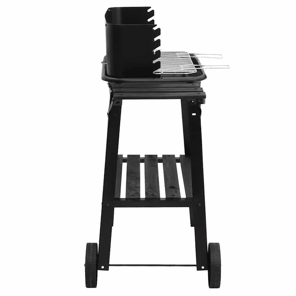 Vidaxl Holzkohlegrill Mit Rädern Stahl Schwarz