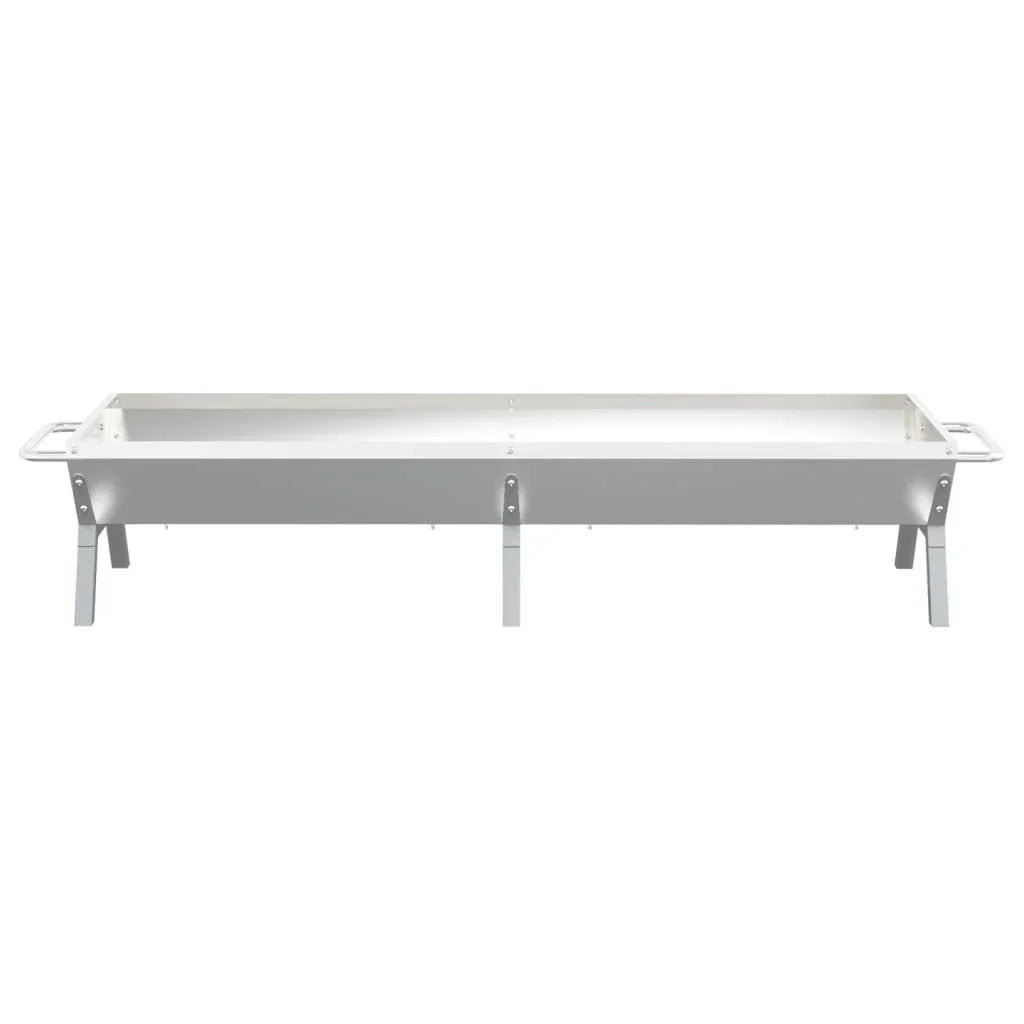 BBQ-Grillpfanne Edelstahl Silber 158x42x31 cm Vidaxl
