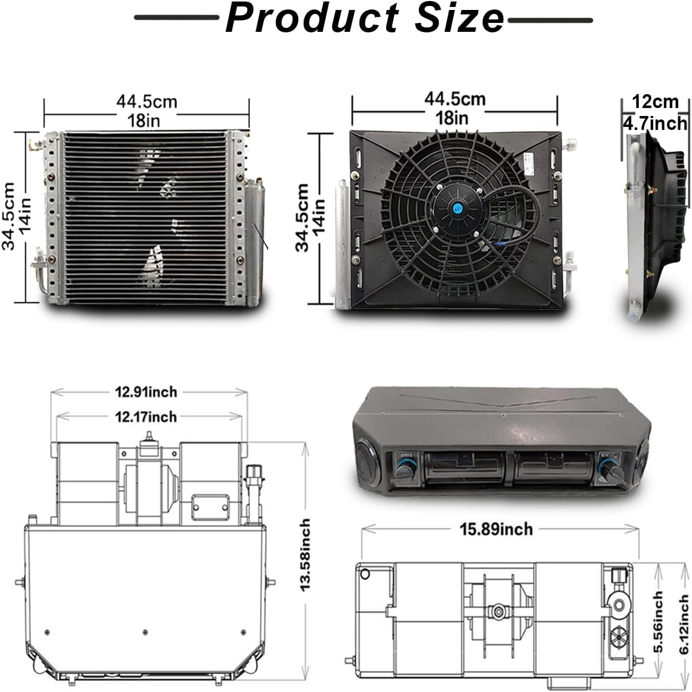 Kit de aire acondicionado eléctrico 12 V para debajo del salpicadero, sistema universal de CA 12V, apto para furgoneta, auto, RV, camión, autocaravana, barco, autobús
