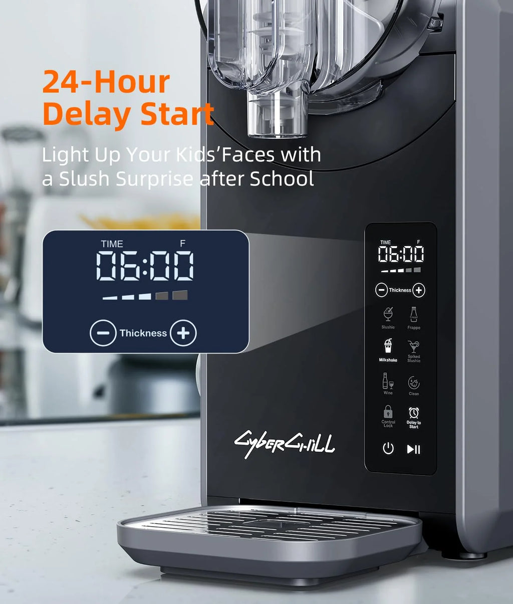 2025 Máquina de granizados con inicio diferido de 24 horas y mantenimiento en frío, capacidad de 68 oz, función autonetificante, máquina de bebidas heladas con 5 programas preconfigurados, margaritas congeladas, batidos y más