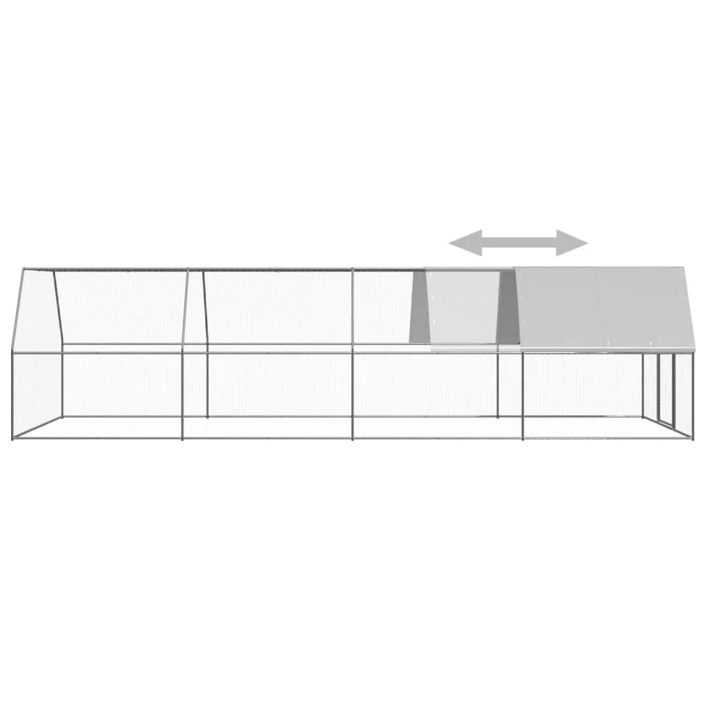 2025 Jaula para gallinas de acero 3 x 8 x 2 m – Recinto exterior seguro para aves de corral y pequeños animales