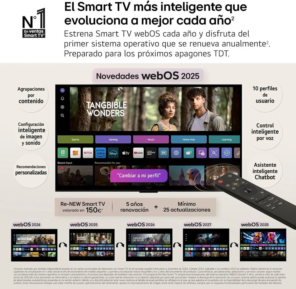OLED48C54LA - TV 48", OLED EVO 4K, Smart TV AI C5, WebOS 25, Super Upscaling, Dolby Vision und Dolby Atmos, AMD FreeSync, Alexa/Google Assistant, Schwarz