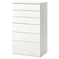 IKEA VIHALS 6 Schubladen Kommode, weiß, 70x47x120 cm