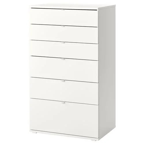IKEA VIHALS 6 Schubladen Kommode, weiß, 70x47x120 cm