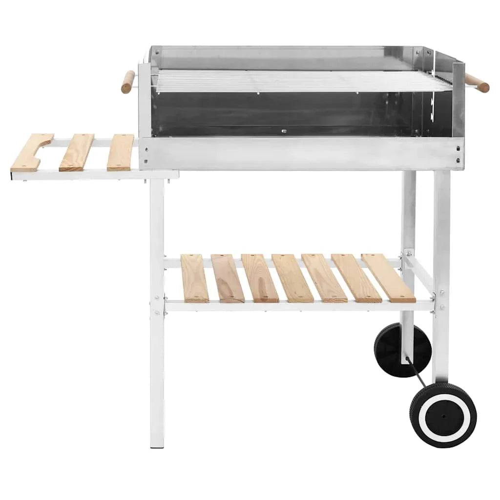 Vidaxl Tragbarer XXL-Holzkohlegrill aus Edelstahl mit 2 Ablagen