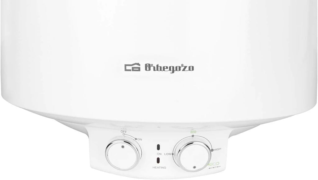 Orbegozo TRM 104 Termo eléctrico, 100 litros, bajo consumo, esmaltado vitrificado, función ON/OFF, ajuste ECO, IP-X4, temperatura máx. 75ºC, instalación vertical, 1500 W