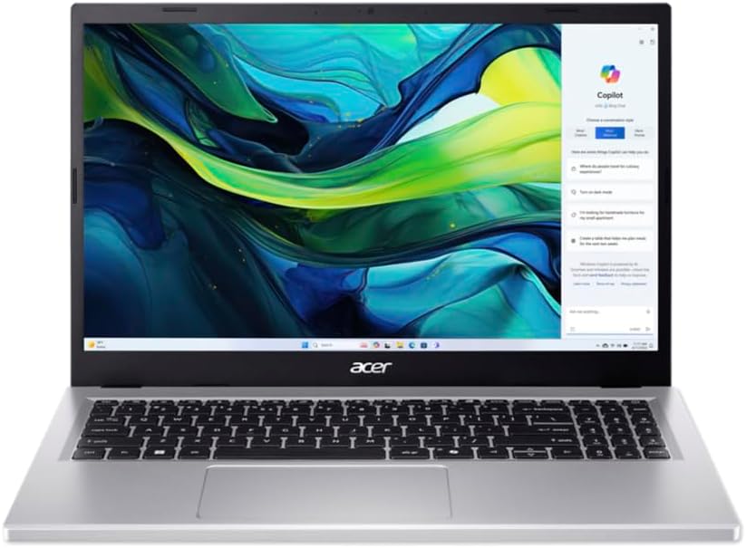 acer Aspire Go 15 - 15,6" Laptop (Intel Core i7 13620H, 16 GB DDR5 RAM, 1024 GB SSD, Windows 11 Home, Intel UHD Graphics) Silberfarben, QWERTZ Tastatur Deutsch mit Nummernblock