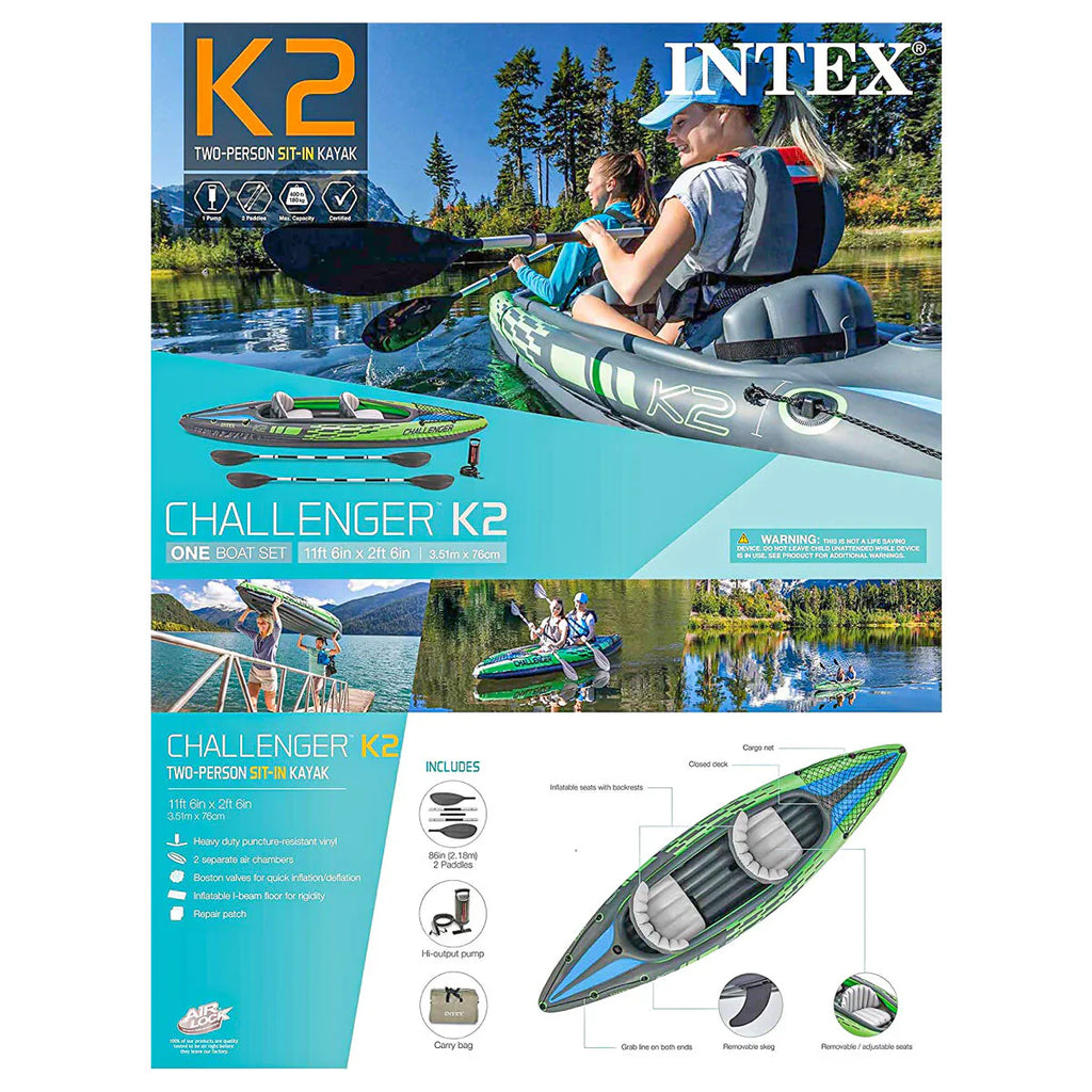 2025 Intex Challenger K2 aufblasbares Kajak