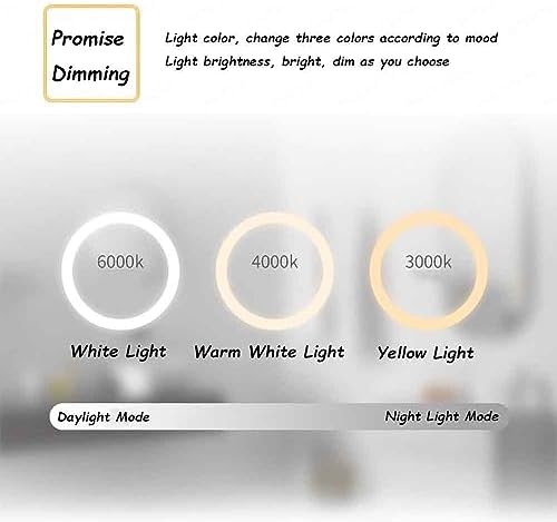 Großer LED-Badezimmerspiegel – Rahmenloser Halbmond-Wandspiegel mit Touch-Schalter – Modern für Schlafzimmer und Wohnzimmer-Eingangsbereich (Farbe: Rechter Schnitt)