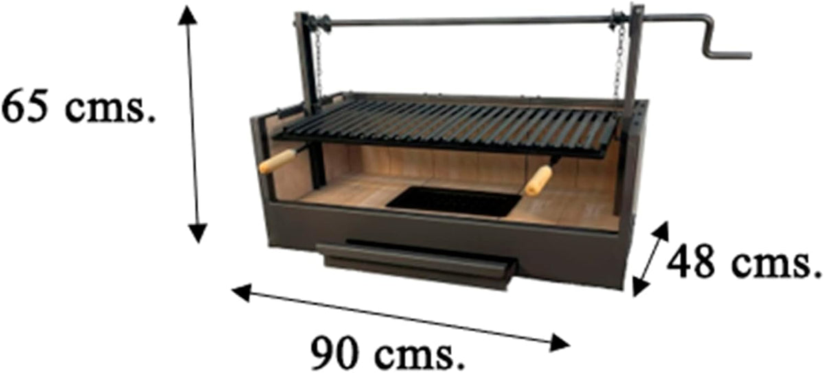 Imex El Zorro – Schubladen-Grill mit Schamottstein | 90x48x65 cm | Robuste Stahlkonstruktion und hohe Wärmespeicherung | Ideal für Holzkohle- und Holzgrills im Freien