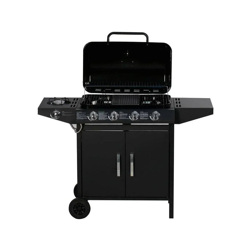 Gasgrill "Festa 5" – 5 Brenner (1 Seitenkocher) – 12,9 kW – Schwarz
