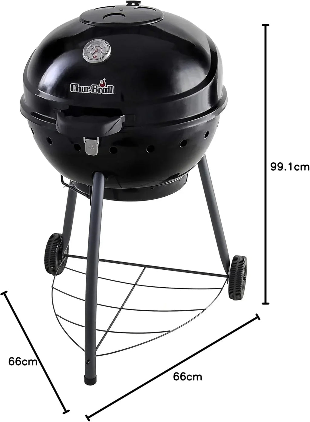 Char-Broil Kettleman Charcoal Barbecue - Kettle Charcoal Grill, TRU-Infrared Technology, Removable Ash Tray - Optimal for Outdoor, Garden & Patio Cooking
