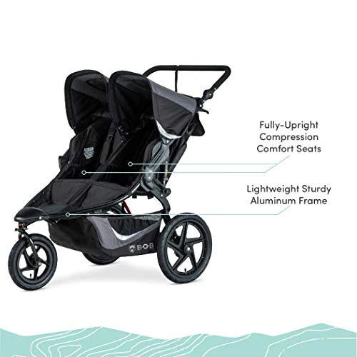 2025 BOB Gear Revolution Flex 3.0 Duallie Doppel-Kinderwagen, Graphite Black