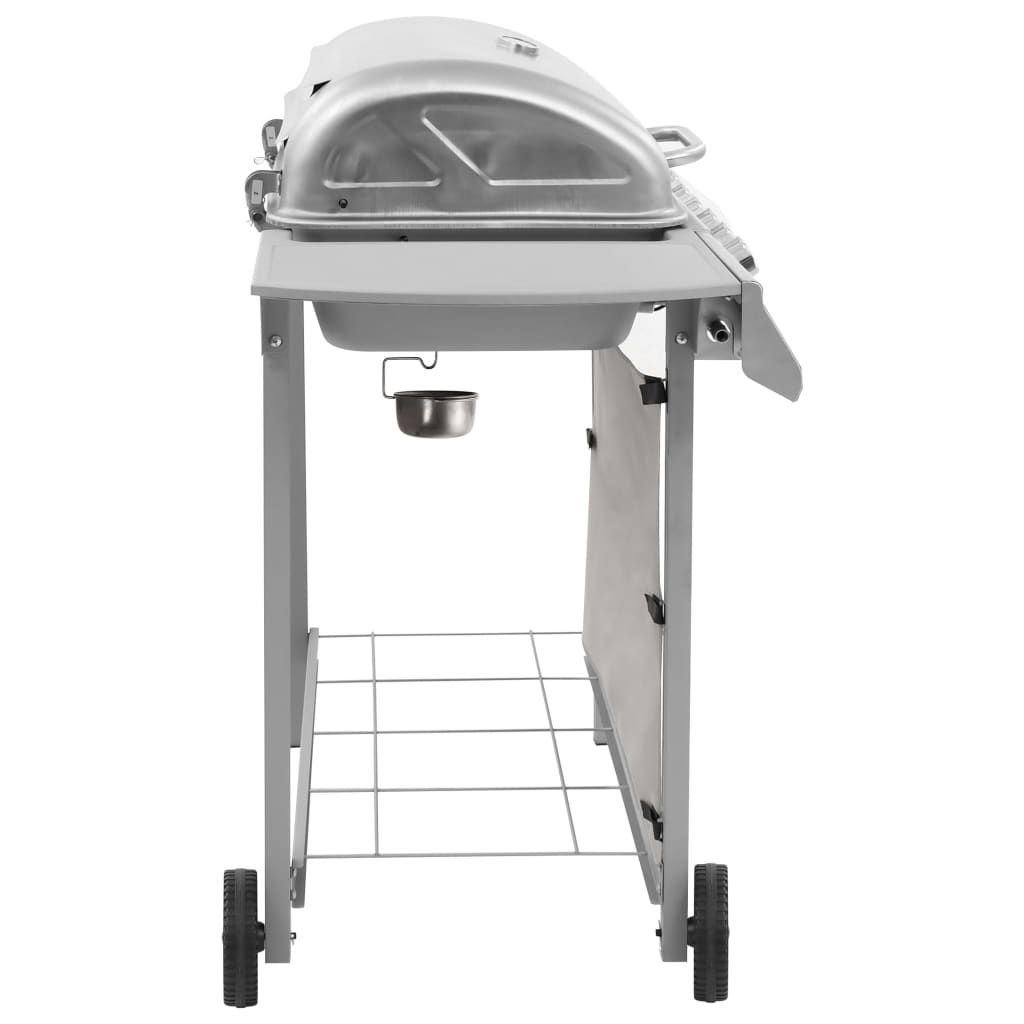 Barbacoa De Gas Con 6 Fogones Plateada Vidaxl