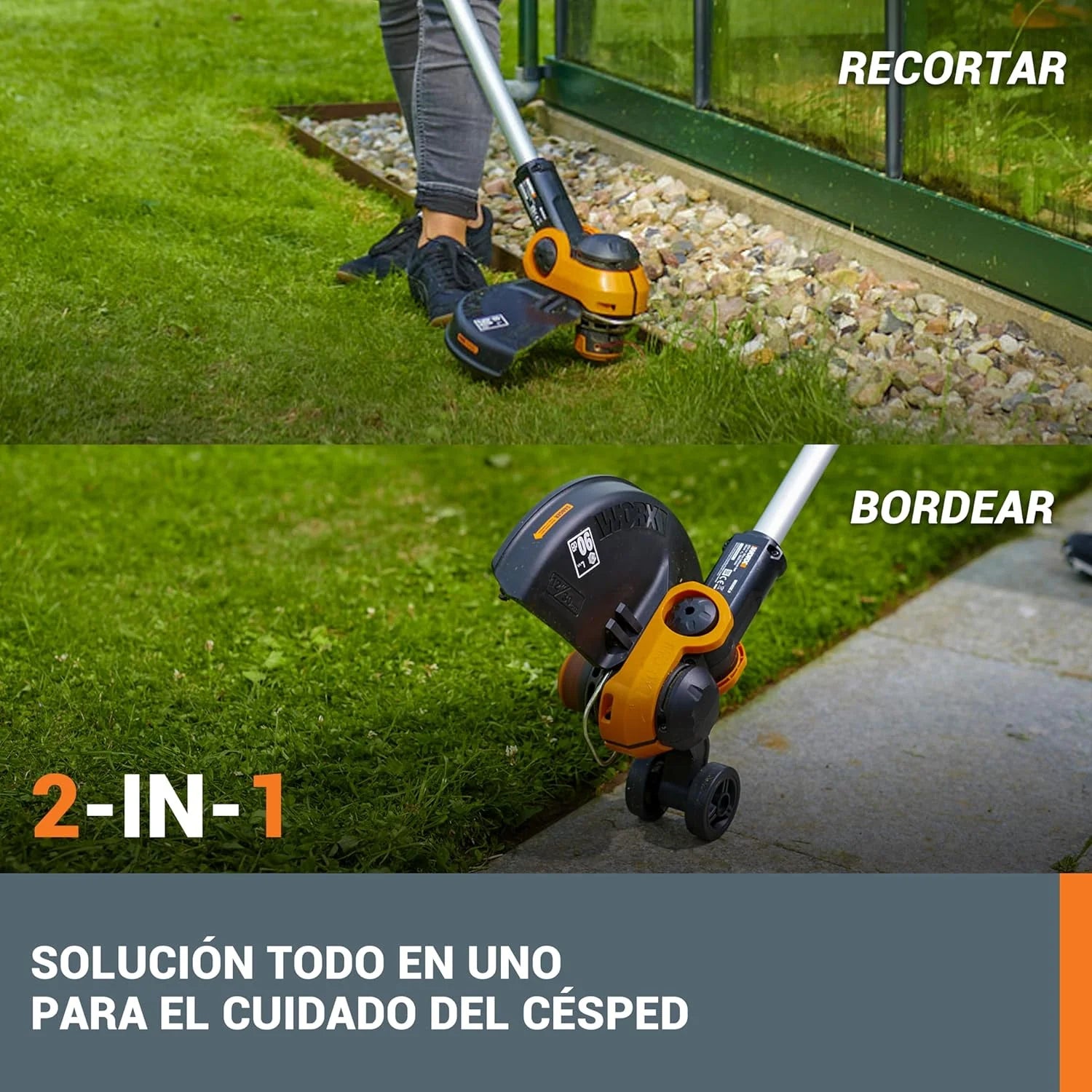 WORX Trimmer and profiler 20V Max | PowerShare | WG163E | Includes 2 2Ah batteries and charger | 30 cm
