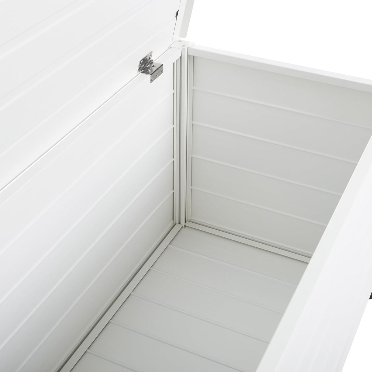 Beliani Arcón para exterior de aluminio mueble de almacenaje de jardín blanco 113 x 50 cm Campalto