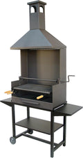 Imex El Zorro – Schornsteingrill mit Metallablagen | 61x40x217 cm | Verstärkter Stahl mit Edelstahlrost und Rauchfang | Ideal für Gärten, Höfe und Terrassen