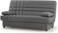 SHIITO - Sofá Cama de 3 Plazas con Arcón Interior - 100 x 193 x 100 cm - Modelo Romeo - con Apertura Clic-Clac - Incluye 2 Cojines - Color Gris Oscuro
