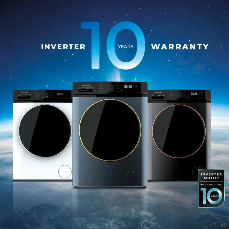 Cecotec Lavadora 10Kg Carga Frontal Bolero DressCode 10610 Inverter Steel A. 1400 RPM, Steam Max, Motor Inverter Plus, 15 Programas, OnSmart, Smooth Wash, Stop&Go, Goma Antibacteriana, Drum Clean
