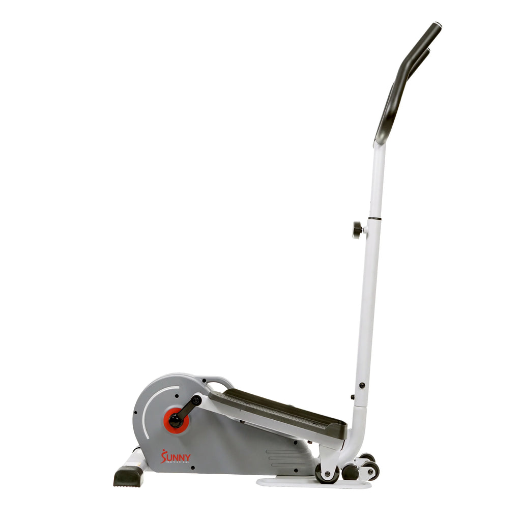 Sunny Health & Fitness Elíptica magnética compacta con manillar – stepper portátil para entrenamiento en casa, modelo SF-E3988.