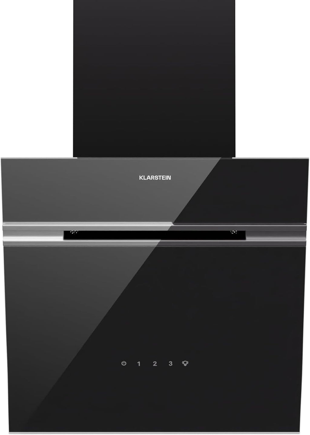KLARSTEIN Alina Dunstabzugshaube - 570 m³/h, Klasse A, LED, 54 dB, Umluft & Abluft, Dekorative Küchenabzugshaube, Touch-Steuerung, 39,8 cm breit, Schwarz