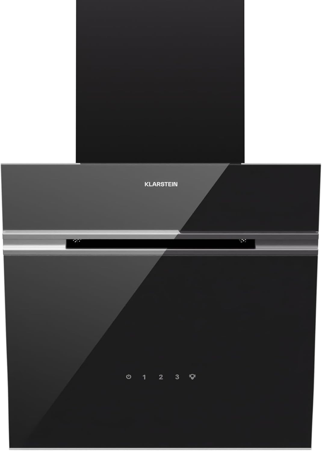 KLARSTEIN Alina Dunstabzugshaube - 570 m³/h, Klasse A, LED, 54 dB, Umluft & Abluft, Dekorative Küchenabzugshaube, Touch-Steuerung, 39,8 cm breit, Schwarz