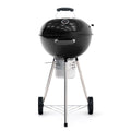 Barbacoa De Carbón Portátil Con Ruedas Kekai Yellowstone 58x47x100 Cm Redonda Con Tapa Y Encendedor Esmaltado En Negro