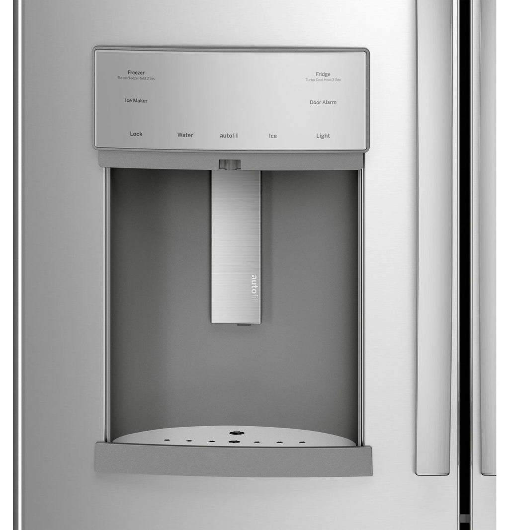 2025 Refrigerador French Door GE Profile™ Series ENERGY STAR® de 27.7 pies cúbicos, resistente a huellas dactilares, con llenado automático manos libres