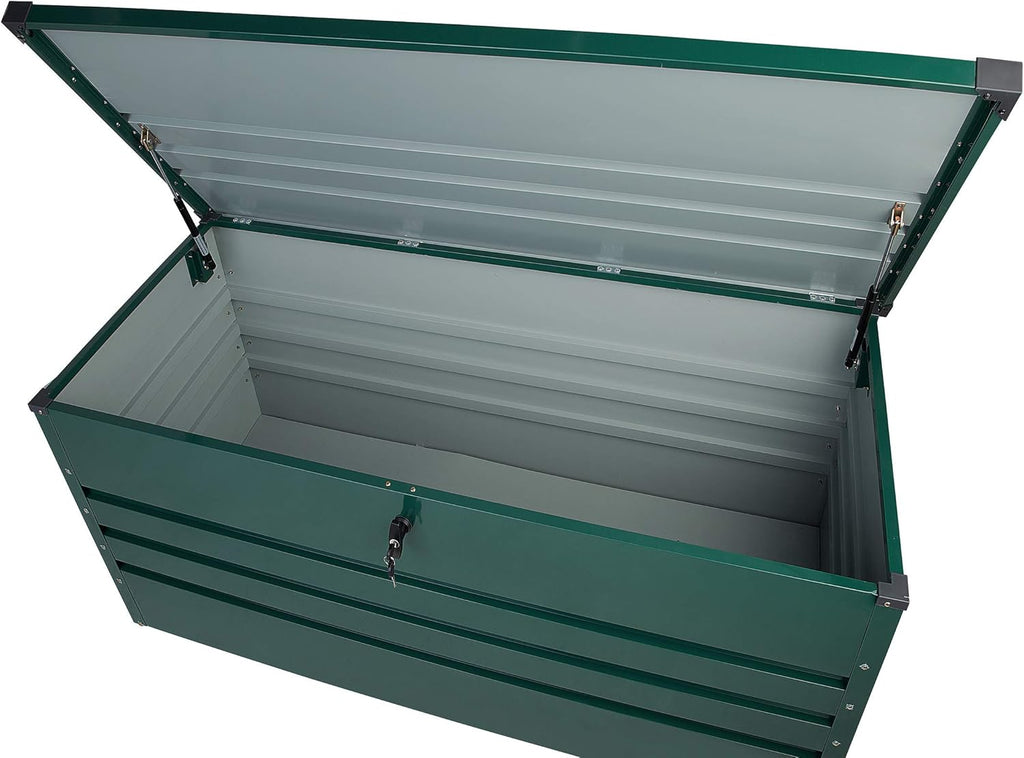 Beliani Gartenbox aus verzinktem Stahl grün 400L Cebrosa