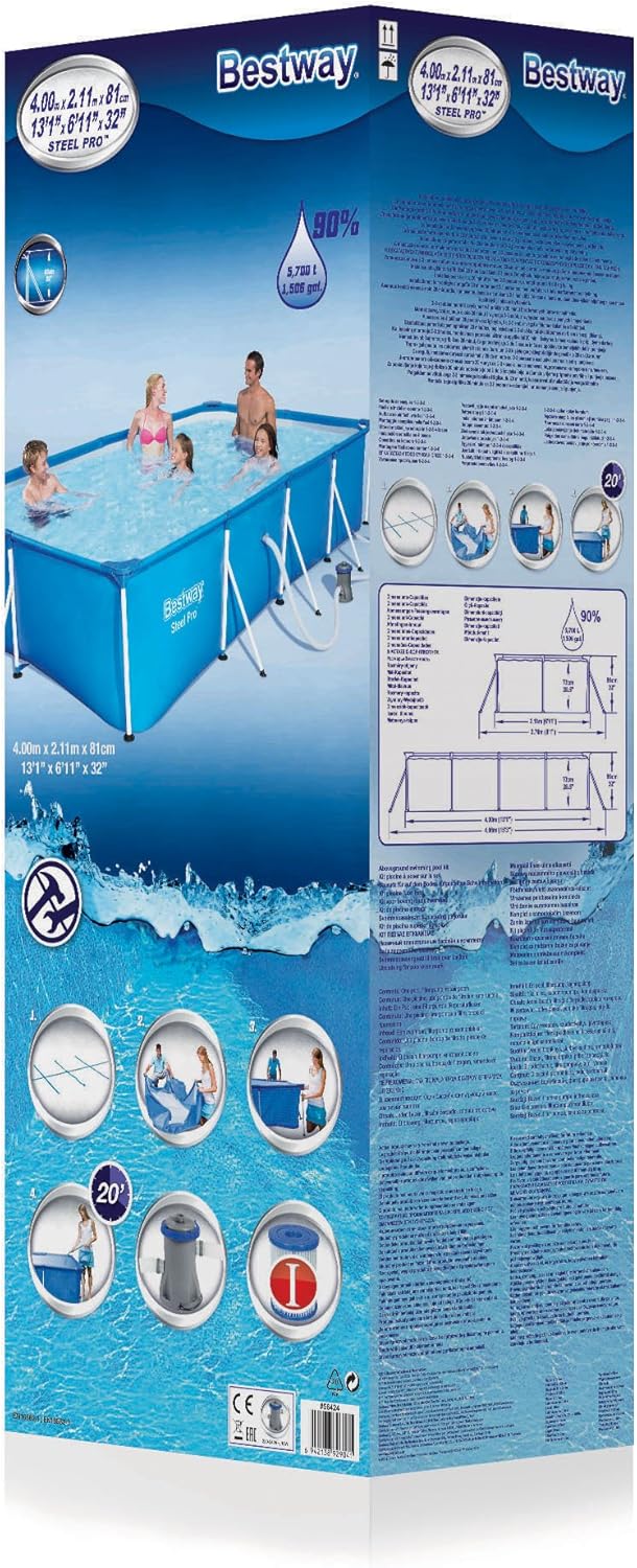 Bestway Steel Pro - Pool 5700 l, blau, 400 x 211 x 81 cm