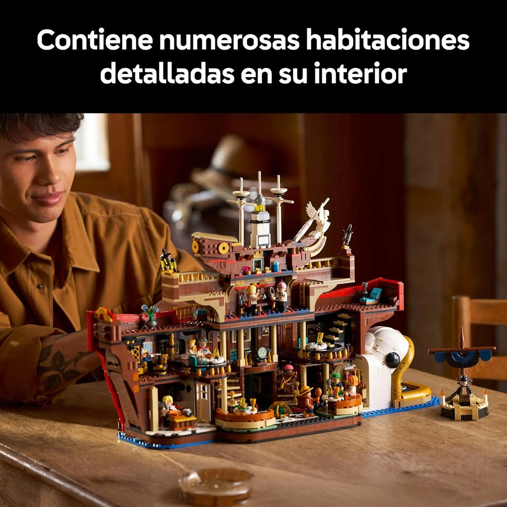 One Piece Restaurante Flotante Baratie - Maqueta de Barco para Adultos - Decoración Anime con Interior Detallado y 10 Minifiguras Inc. Luffy, Nami y Sanji - Regalo para Fans 75640