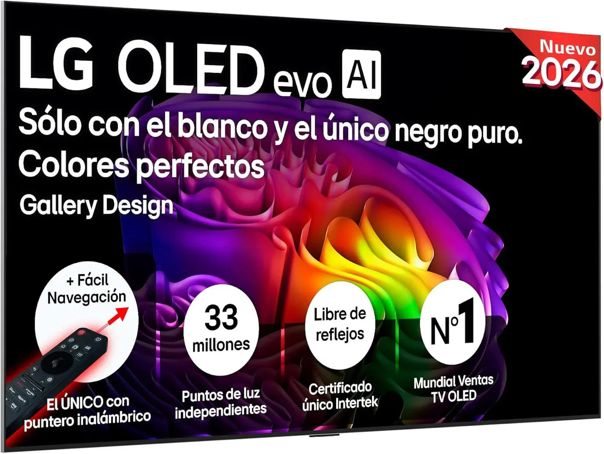 LG OLED65C54LA - TV 65", OLED EVO 4K, Smart TV AI C5, WebOS 25, Super Upscaling, Dolby Vision and Dolby Atmos, AMD FreeSync, Alexa/Google Assistant, Black