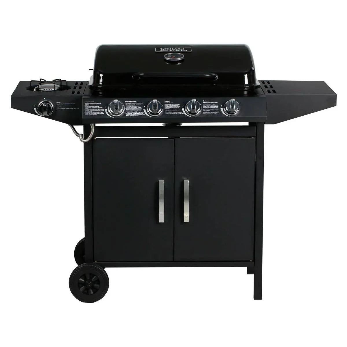 Gasgrill "Festa 5" – 5 Brenner (1 Seitenkocher) – 12,9 kW – Schwarz