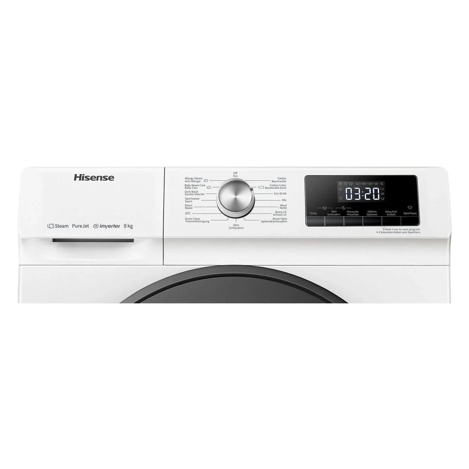 2025 Lavadora Hisense WFQA8014EVJM de carga frontal, 8 kg, 1400 rpm, color blanco