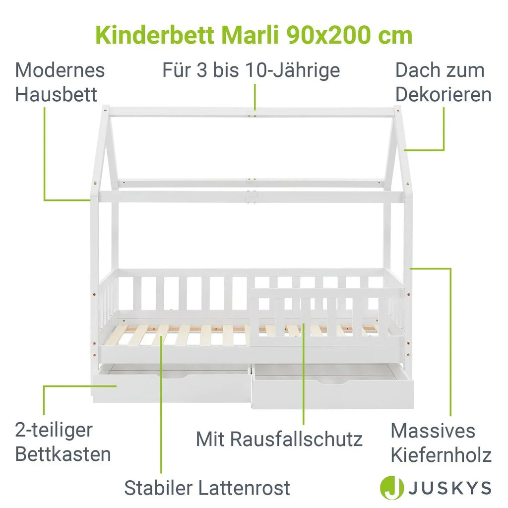2026 Marli Kinderbett 90 x 200 cm mit Schubladen