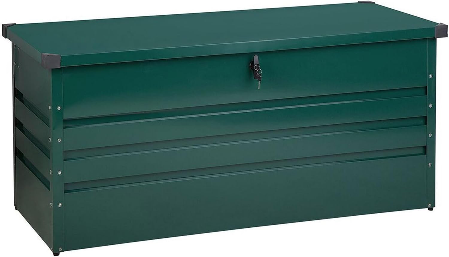 Beliani Gartenbox aus verzinktem Stahl grün 400L Cebrosa