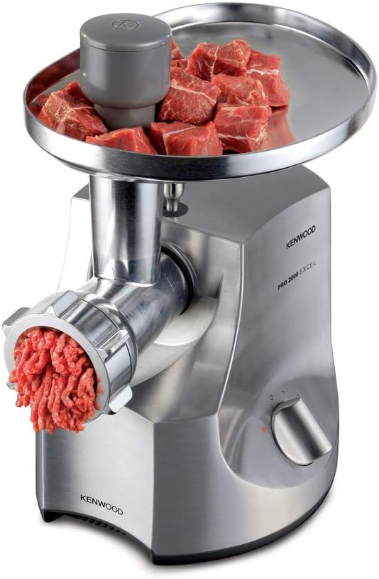 Kenwood Pro Food Mincer Electric Meat Mincer, 3 Discs Stainless Steel, 2 Speed, MG700, Power 2000W, Silver