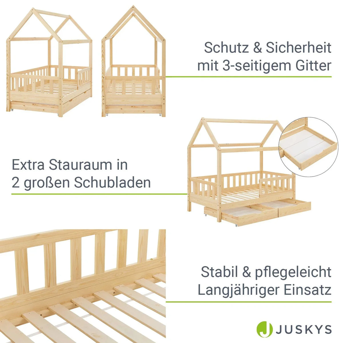 2026 Marli Kinderbett 90 x 200 cm mit Schubladen