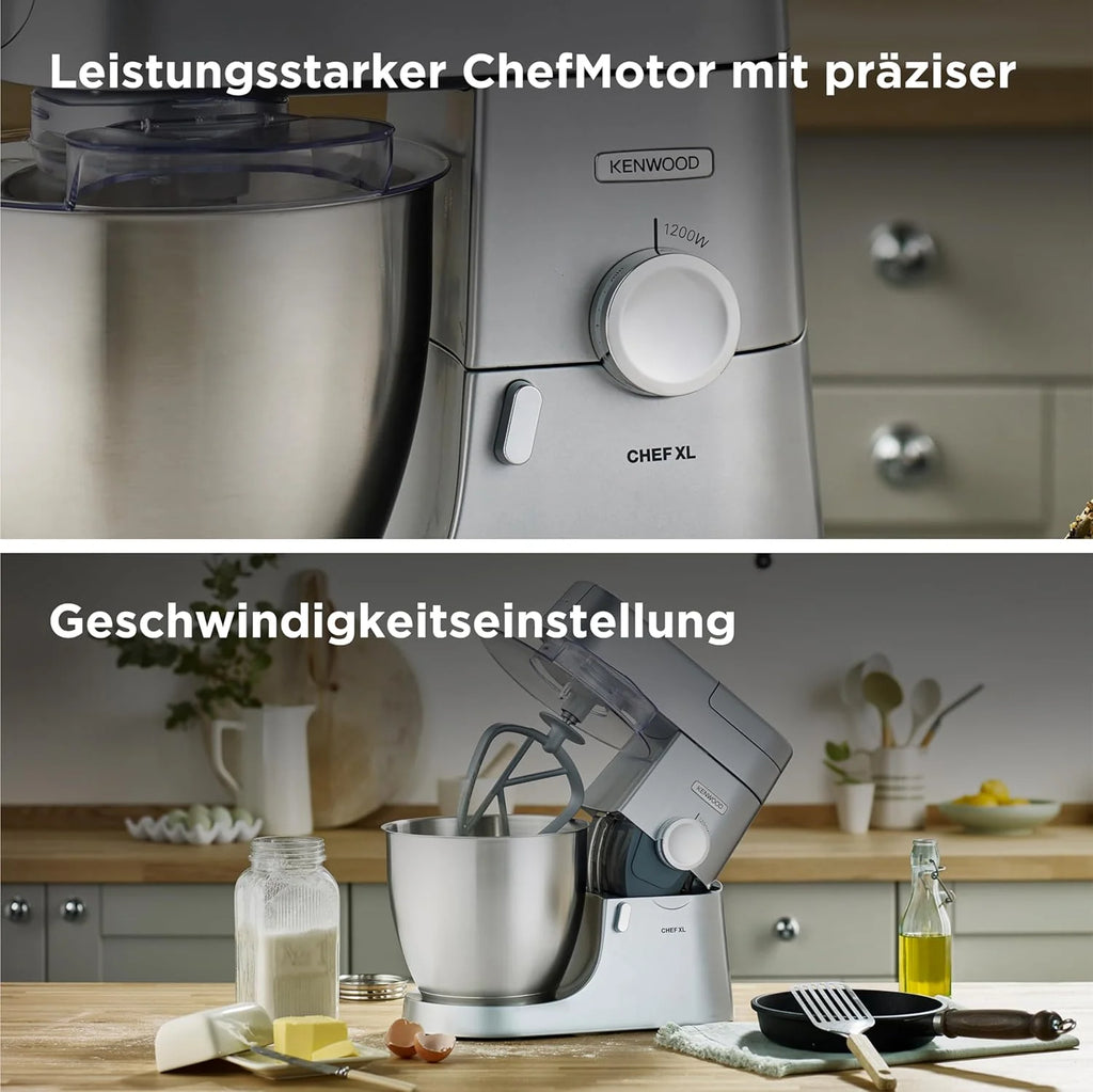 Kenwood KVL4100S Chef XL Robot Kuchenny, Stal Nierdzewna, 1200 W, 6.7 L, Srebrny