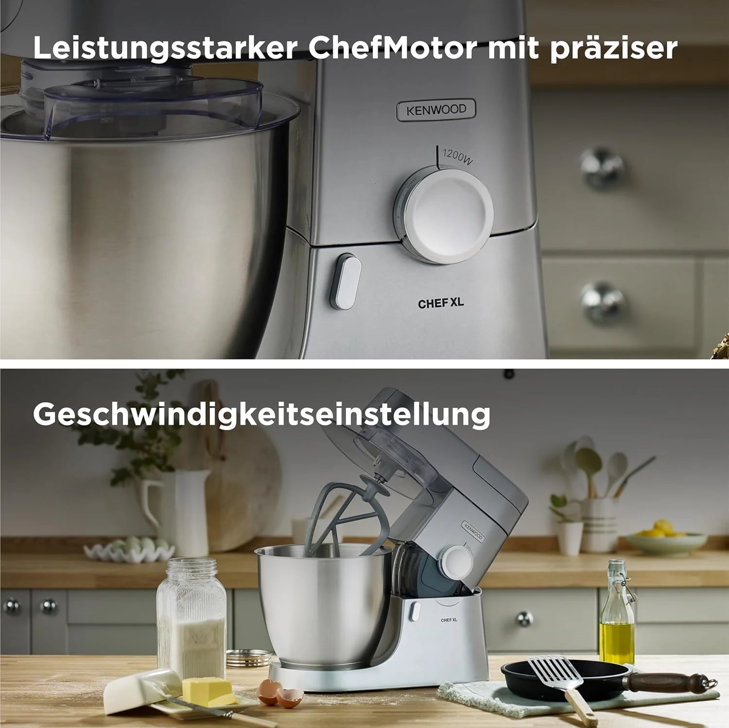 Kenwood KVL4100S Chef XL Robot Kuchenny, Stal Nierdzewna, 1200 W, 6.7 L, Srebrny