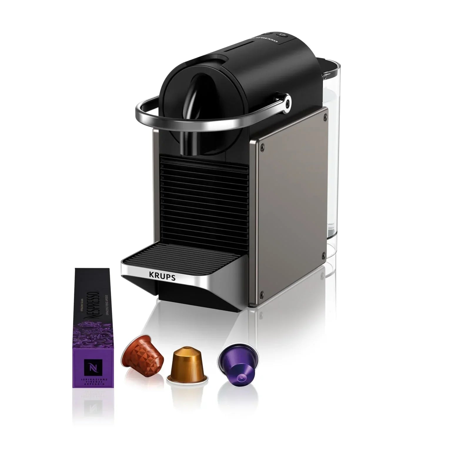 2025 Krups Nespresso Pixie Redesign Kapselmaschine | Espresso und Lungo | Industrieller Stil | Geringer Energieverbrauch | Automatische Abschaltung | Verstellbares Abtropfgitter | Recycelbare Kapseln | Modell XN306T