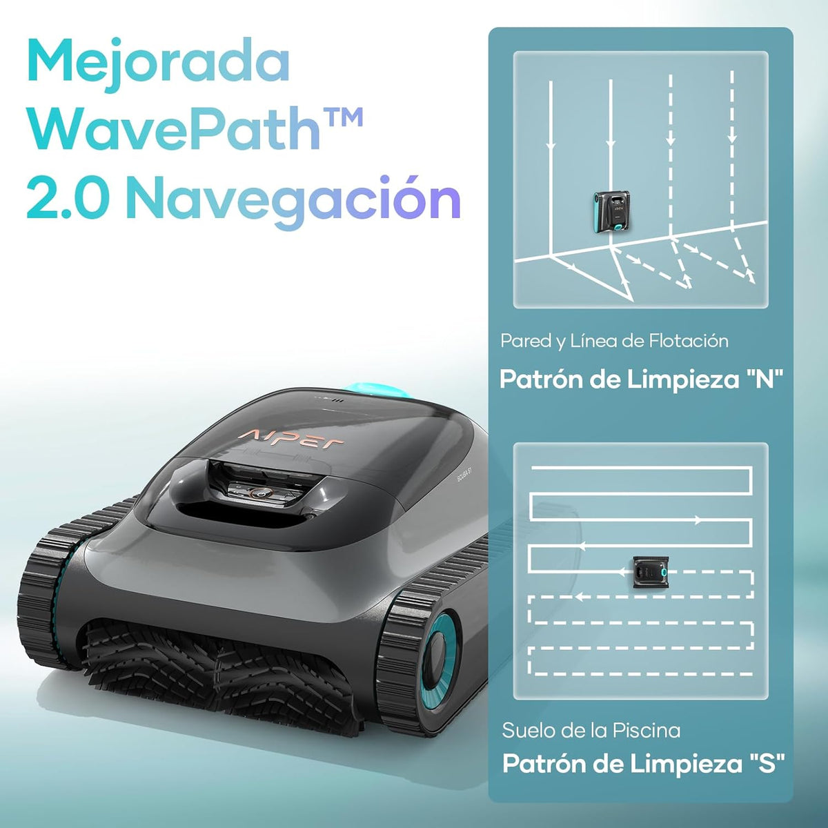 AIPER Scuba S1 2025 Roboter Poolreiniger für Boden und Wände, Poolsauger mit verbessertem 180 Min. Akku, Ultrafeine Filtration + App & OTA, für Pools bis 150 m²