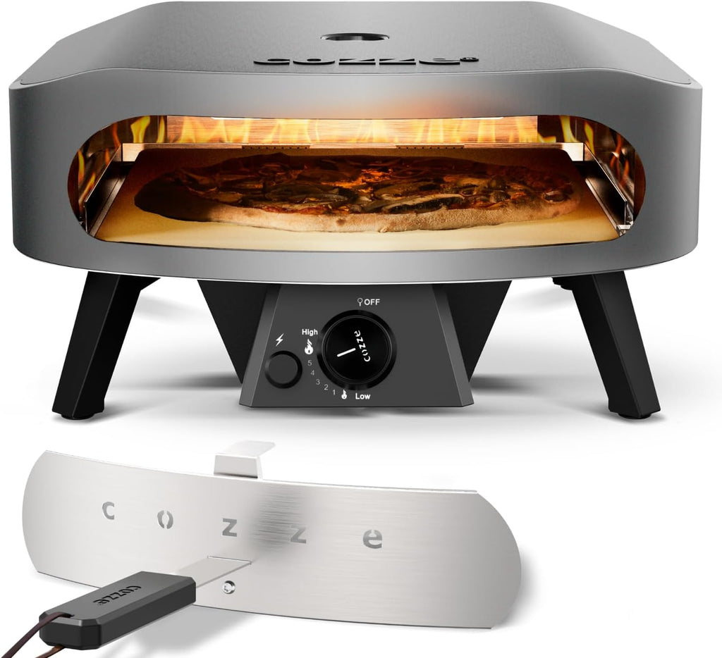 COZZE Gas-Pizzaofen 17 Zoll – Großer Outdoor-Pizzaofen (50 mbar) – Pizzaofen mit Regler für Familienpizza