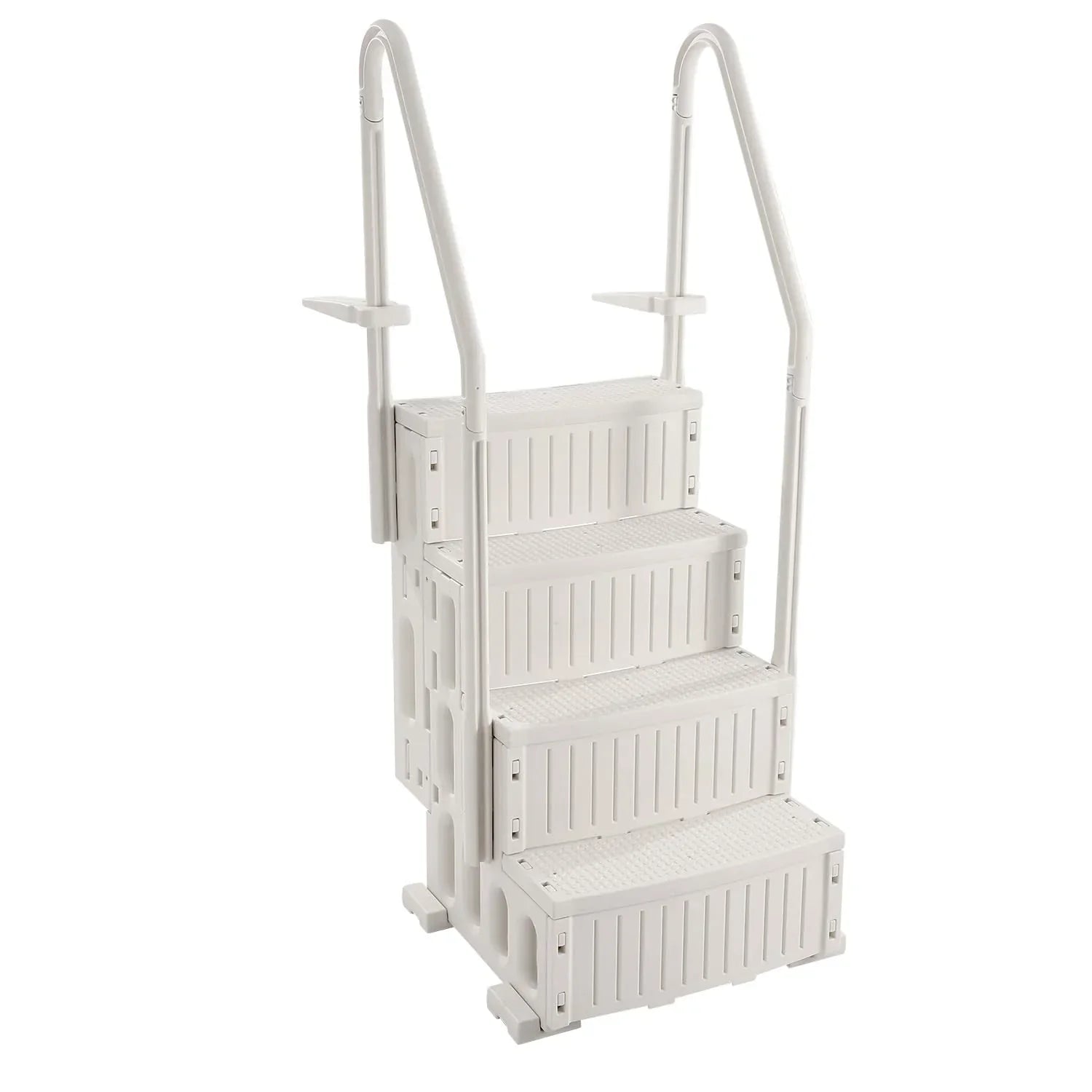 VEVOR Pool Ladder 4 Steps with Double Handrails and Non-Slip Heavy Duty Steps, Load 400 lbs for Inground and Above Ground Pools, Milk White, 874 x 810 x 1985 mm