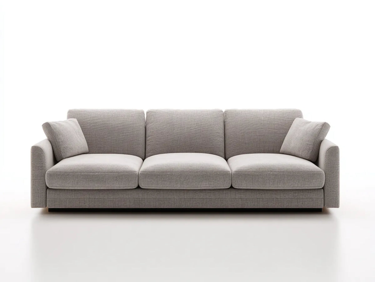 Dreisitziges Sofa für das Wohnzimmer 220 x 95 x 84 cm - Perlengrau - modernes Design mit niedriger Linienführung