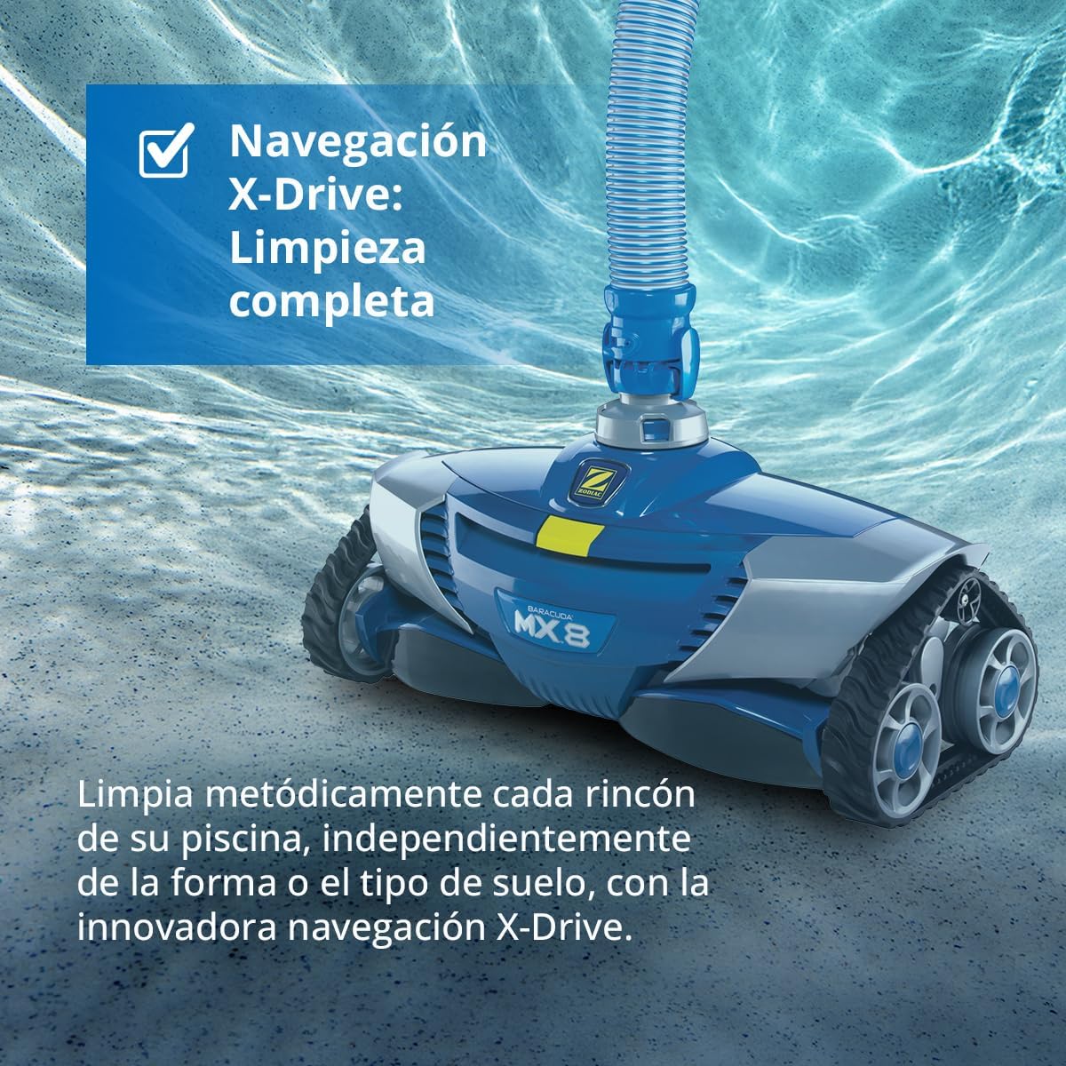 Zodiac MX8 Hydraulischer Roboter-Poolreiniger für eingelassene Schwimmbecken bis 12 x 6 m
