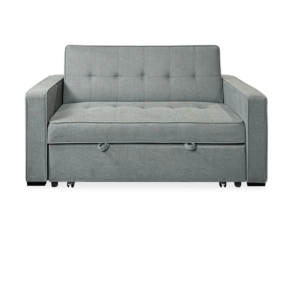 Zweisitzer Schlafsofa, Modell Vienna, mit Armlehnen, Grau, Modernes Design, Praktisch und Funktional