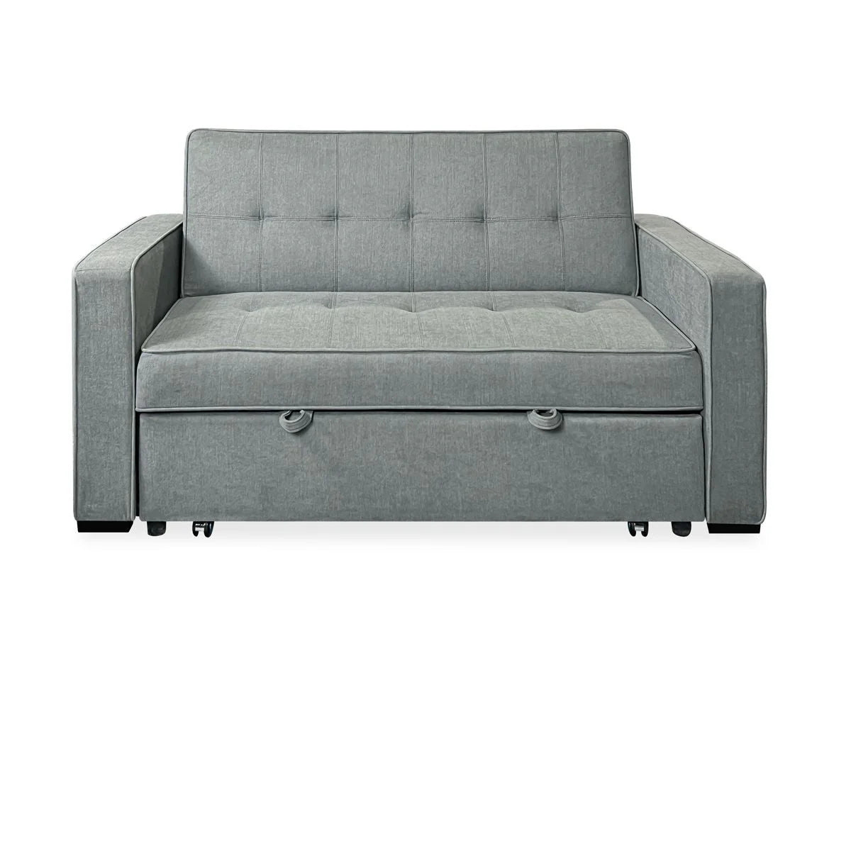 Zweisitzer Schlafsofa, Modell Vienna, mit Armlehnen, Grau, Modernes Design, Praktisch und Funktional